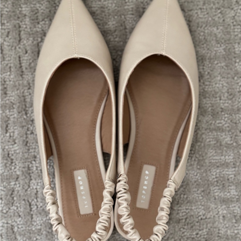 Topshop Cream Slingback Flats